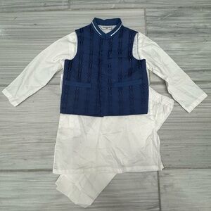 Kids Pakistani designer sapphire 3 piece shalwar kameez set